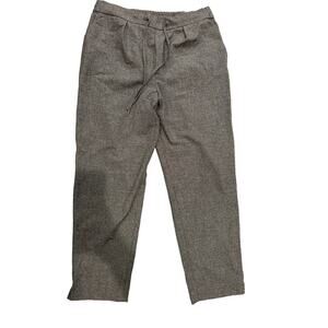 Zara Size 6 Plaid Pants Grey/Black/Brown Elastic Waist Trousers Dress Pants